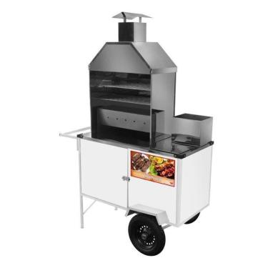 Imagem de Carrinho de Hot Dog econômico com Rodas Pneumáticas e Guarda Sol - Cefaz