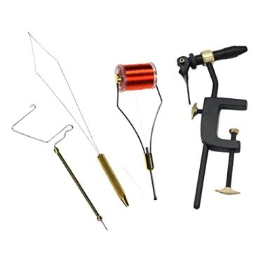 Imagem de Kit de ferramentas de amarração de mosca - torno, suporte de de bobina, finalizador de, enfiador de bobina, de amarração,