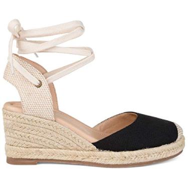 Imagem de Brinley Co Espadrille anabela feminino Comfort, Preto, 10