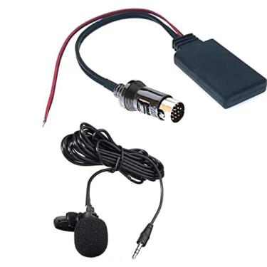 Imagem de Cabo AUX de áudio Bluetooth de 150 cm + microfone para Kenwood CD estéreo de 13 pinos