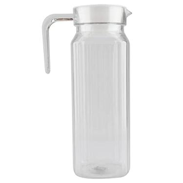 Imagem de Garrafa de água, Garrafa de suco transparente em acrílico, Garrafas de água reutilizáveis, Jarro de suco gelado de água com tampa, perfeito para leite, água, chá gelado, suco(1100ml)
