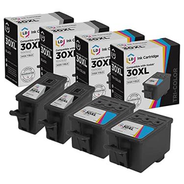 Imagem de Cartucho de tinta compatível com LD para Kodak 30XL de alto rendimento (2 pretos, 2 cores, 4 unidades)