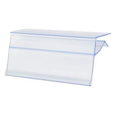 Imagem de Suporte de etiqueta para prateleira de vidro com inserções serve em prateleiras de vidro de 0,6 cm a 2 cm – pacote com 30