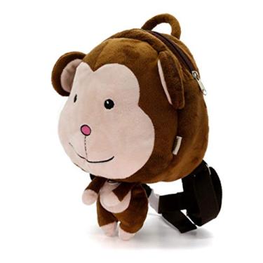 Imagem de UAZNegozio Mochila infantil de pelúcia fofa de desenho animado para crianças de 1 a 5 anos, Macaco soprado, One_Size, Viajar
