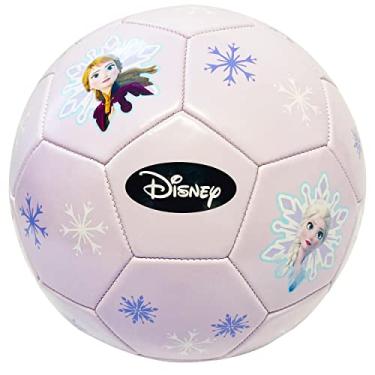 Imagem de Bola de futebol Disney Frozen, Anna e Elsa, flocos de neve, bola de futebol infantil, roxo, tamanho 5