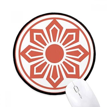Imagem de DIYthinker China Flor vermelha chinesa padrão tradicional mouse pad desktop escritório tapete redondo para computador