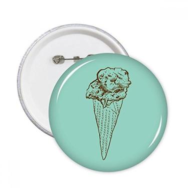 Imagem de Broche redondo de sorvete com desenho de chocolate crocante 5 peças