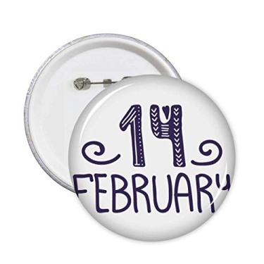 Imagem de 14 de fevereiro, alfinetes de escrita à mão com citação de amor redonda decoração de roupas 5 peças