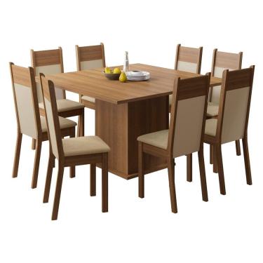 Imagem de Conjunto Mesa de Jantar com 8 Cadeiras Panamá Madesa