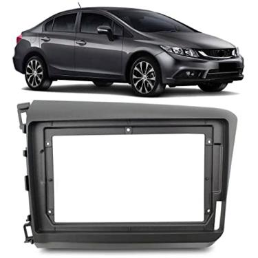 Imagem de Moldura De Painel 2 Din 9" Polegadas Honda Civic 2012 2013 2014 2015 2016 - Grafite