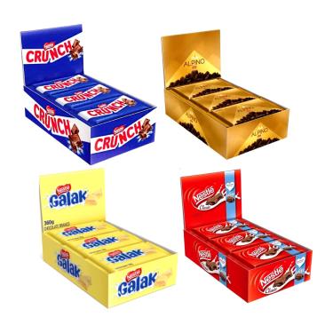 Imagem de Chocolate Crunch Alpino Galak Classic nestlé 1cx c/ 22un