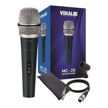 Imagem de Microfone Profissional Dinâmico Vokal Mc20 + Cabo 5M + Bag