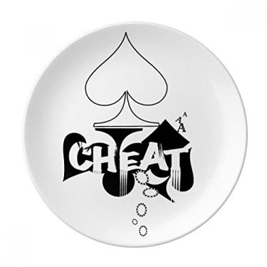 Imagem de Jogo de cartas de coração, utensílios de jogo, prato decorativo de porcelana, louça, louça de jantar