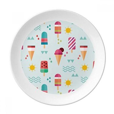 Imagem de Prato de sorvete de porcelana decorativa Sun Mountain River picolé de sorvete