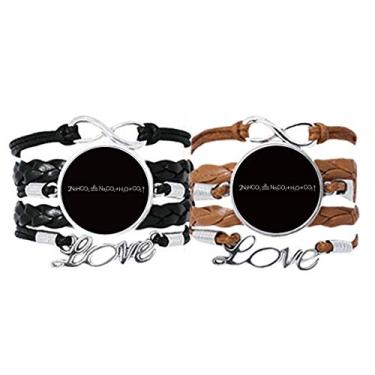 Imagem de DIYthinker Chemistry Kowledge Pulseira de bicarbonato de sódio, Pulseira Casal de Couro, Conjunto Duplo para Presente