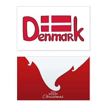 Imagem de Bandeira Nacional da Demark com estampa vermelha para feriado, cartão de felicitações, mensagem de Natal