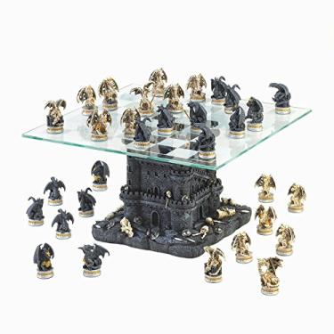 Imagem de Tabuleiro de xadrez Luxo Batalha de Dragões 32 peças.