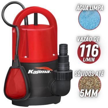 Imagem de Bomba De Água QWL105 Kajima 220V Frequência De 60Hz Potência De 1/2HP Recalque Até 7,5m Com 3 Opções De Diâmetro  Para Água Limpa
