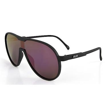 Imagem de Óculos de Sol Hupi Vigo Preto - Lente Roxo Espelhado, Cor: Preto