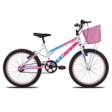 Imagem de Bicicleta Infantil Feminina Aro 20 KOG com Cestinha Rosa Degrade e Rosa