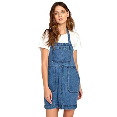 Imagem de RVCA Vestido feminino com avental de fenda, Azul médio, P