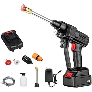 Imagem de Bateria De Lítio 48v 30bar Lavadora Elétrica Portátil Sem Fio Pistola De Água De Alta Pressão Lavadora De Pressão Sem Fio Bateria Potente 700w E Kit De Acessórios Incluídos Lavadora Limpeza De Jar