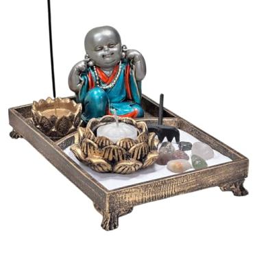 Imagem de Kit Jardim Zen Paz Harmonia Buda Monge Não Falo/Vejo/Escuto (Não Escuto)