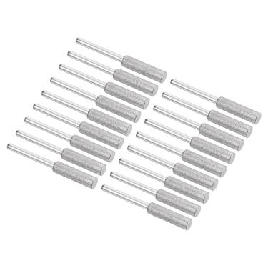 Imagem de PATIKIL Afiador de motosserra diamante de 7/81 cm, pacote com 18, ferramenta de lixa de polimento de pedra de afiar, prata