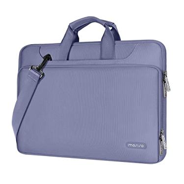 Imagem de MOSISO Bolsa de ombro protetora para laptop 360, compatível com MacBook Air de 15 polegadas M2 A2941 2023/Pro 16 polegadas M3 M2 M1 2023-2019, notebook de 15 a 15,6 polegadas, cor cinza lavanda