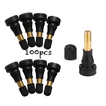 Imagem de Haste de válvula TR600HP, haste de válvula de encaixe de pressão pesada, haste de válvula de pneu de latão de borracha resistente universal para caminhão leve, trailer, cortador de grama, quadriciclo,