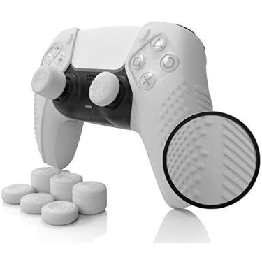 Imagem de Foamy Lizard Capa para controle SensePro PS5 | Compatível com doca, capa macia e plana antiderrapante de gel de silicone para Playstation 5 Dualsense, protetor de borracha e 8 tampas elevadas para