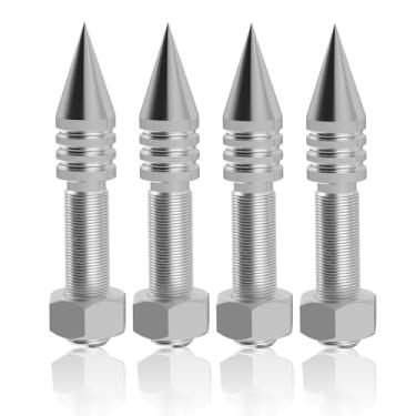 Imagem de Monosaudio Espigões de alto-falante, 4 peças de alto-falante HiFi com pontas antivibração (sem spike pad), suporte de pontas de isolamento para alto-falante, subwoofer, amplificador, leitor de CD DVD