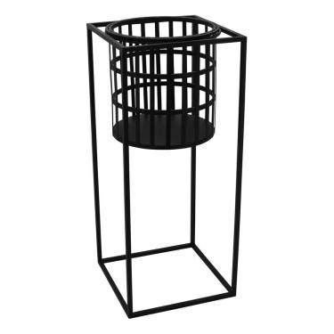 Imagem de CACHEPÔ METAL 65x28x28cm PRETO VASO DECORATIVO PLANTA