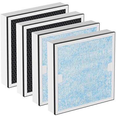 Imagem de HEPA e conjunto de substituição de filtro de carbono ativado compatível com o purificador de ar AlorAir CleanShield HEPA 550 (pacote com 4)