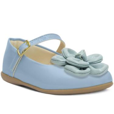 Imagem de Sapatilha Rasteira Feminina Infantil Nº 18 Ao 27 Sapato Boneca Menina Mary Jane 02.44i (Azul bb, BR, Criança de 1 a 3 anos, Numérico, 25)