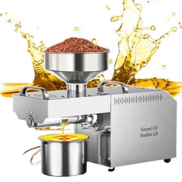 Imagem de CNAOHGHN Máquina de prensa de óleo, prensa de óleo automática, prensa a frio e quente com controle inteligente, extrator de óleo para uso comercial doméstico, temperatura ajustável de 0 a 300 ℃
