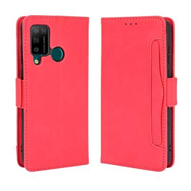 Imagem de Capa com compartimento para cartão para Doogee N20 Pro, capa flip carteira de couro para Doogee N20 Pro, capa magnética retrô para celular, capa carteira com compartimentos para cartões