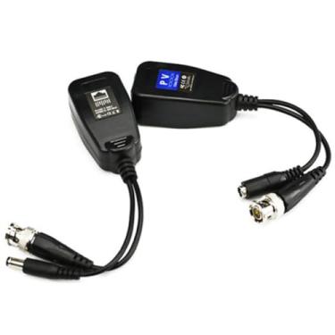 Imagem de 2 peças de conector de alimentação balun de dados de vídeo, câmera de segurança analógica CCTV HDTVI/CVI/AHD/CVBS BNIB BNC para transceptor RJ45