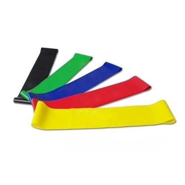 Imagem de Kit 5 Mini Band Elástico - Faixas de Resistência para Exercícios, Academia, Treino em Casa, Pilates e Fisioterapia