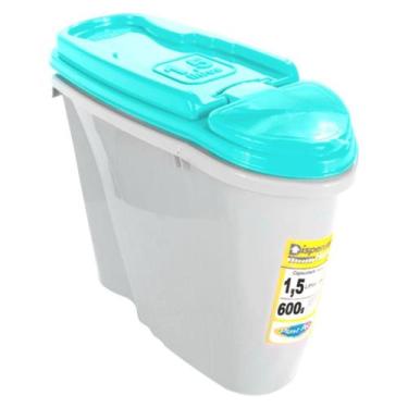 Imagem de Porta Ração Dispenser Home 1,5L Plast Pet, Azul