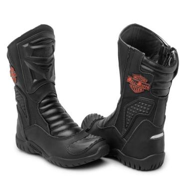 Imagem de Bota Masculina Cano Alto de Couro Bell Boots Motoqueiro, Preto, 39