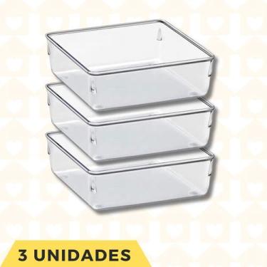Imagem de 3 Un Organizador Acrilico Multiuso Gavetas Talheres Alimentos - PLASTU