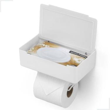 Imagem de Porta Papel Higienico Lenco Umedecido Suporte Para Celular Sem Furo 3M