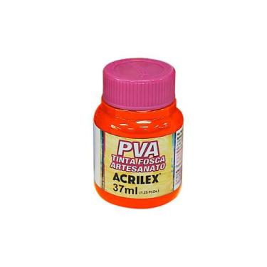 Imagem de Tinta Pva Fosca Acrilex 37ml para Artesanato Cores Diversas, Laranja E