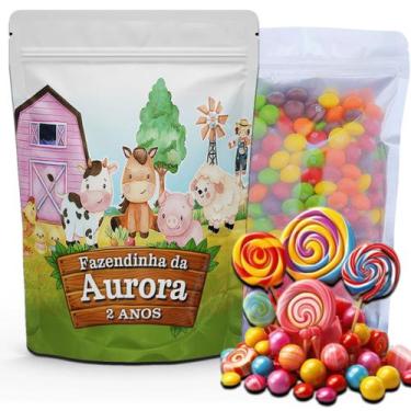Imagem de Kit Festa Com 5 Saquinhos Em Pé 12x19cm Vários Temas - Mundo da Bina, 
