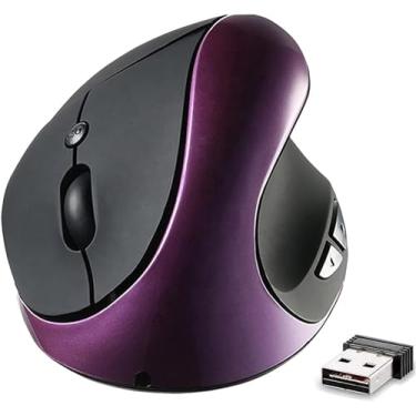 Imagem de Mouse vertical ergonômico, sem fio, 2,4G, de alta precisão, recarregável, mouse óptico com DPI ajustável 800/1200/1600, reduz a tensão no pulso, especialmente para destros pequenos