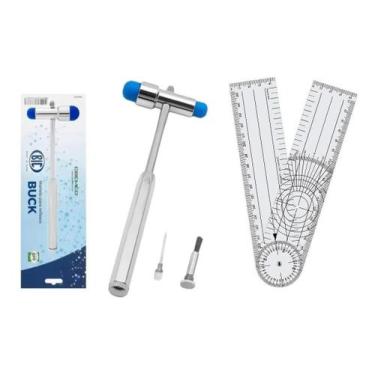 Imagem de Kit Martelo Neurológico Buck + Goniômetro Fisioterapia - BIC