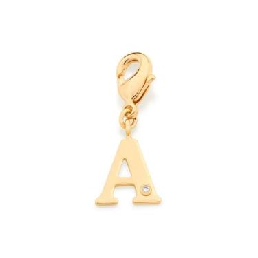 Imagem de Berloque pingente rommanel banhado ouro 18k feminino letra inicial nom