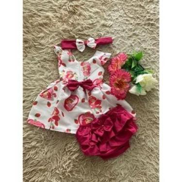 Imagem de Conjunto Bebê Carinho Moranguinho  Adulta + Faixa de Cabelo - EDYNHOKI
