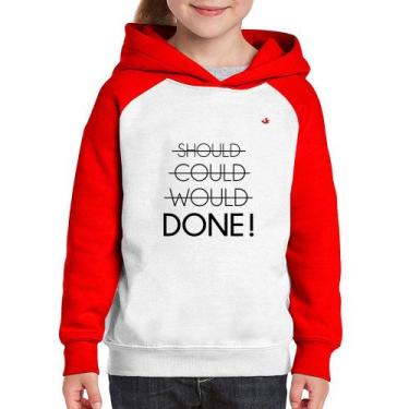 Imagem de Moletom Infantil Done! - Foca na Moda, Branco, Vermelho, 2